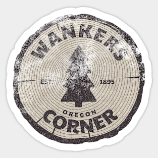 Wankers Corner, OR - Tree (Distressed) Sticker